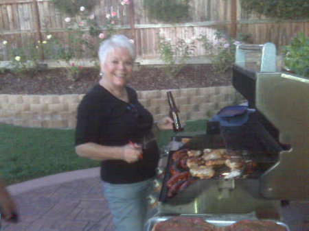 mom at the BBQ...