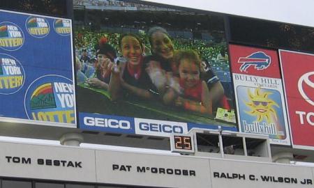 The girls on the Jumbotron in Buffalo