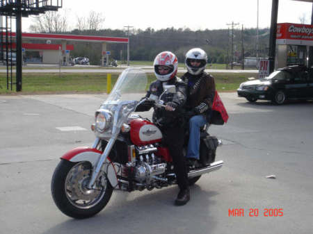 The wife & I on a motorcycle trip