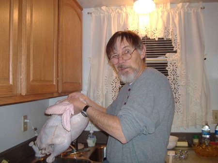 Bill preparing Turkey for Church