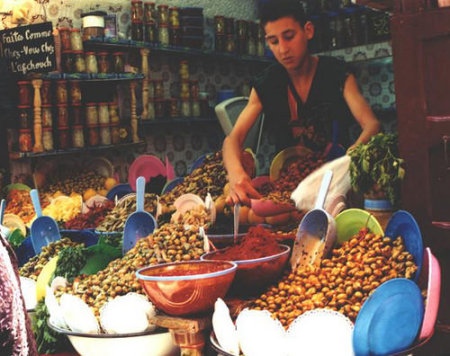 Olive shop in Fes Morocco