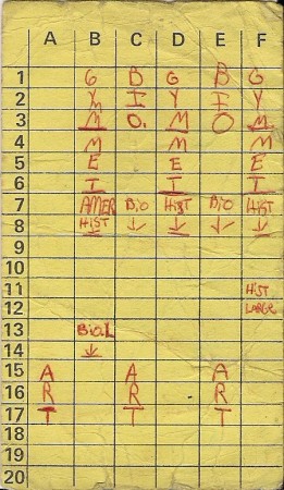 1976-77 class schedule "mods" what a mess.....