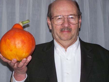 My husband with his prize squash