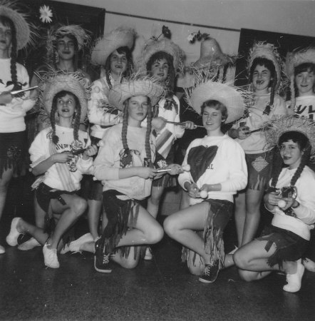 Twirlers at SHS Basketball half time show 1959