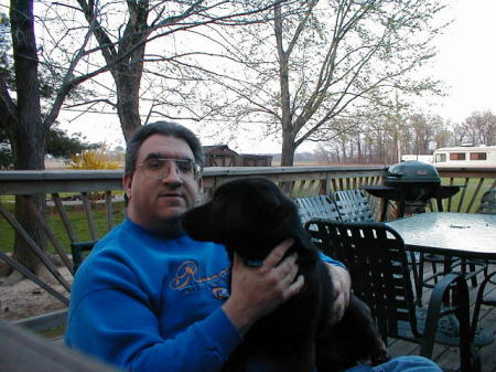 Smokey and me on my deck