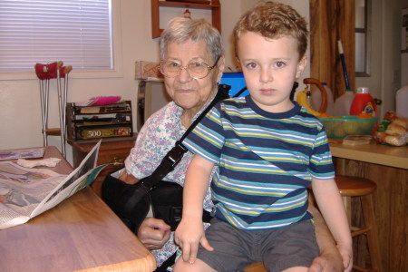 Adam with Great Grandma Hurt