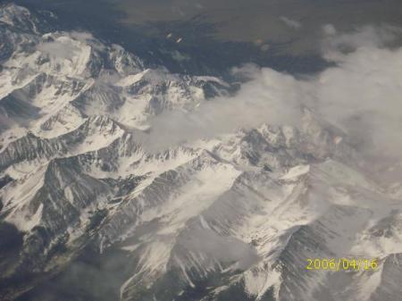 rocky mountains at 38000 feet