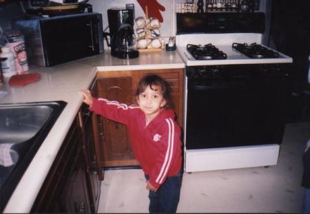 Aubrey helping me in my kitchen.