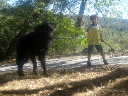 Nephew, Andrew and our dog, Bear