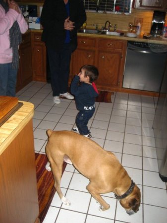 My grandson Jaeden dancing Christmas '09