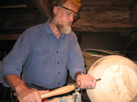 Bowl making in the barn