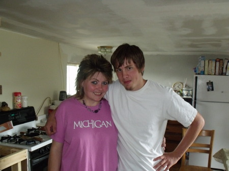 Me & Mike (my oldest)..remodeling our kitchen