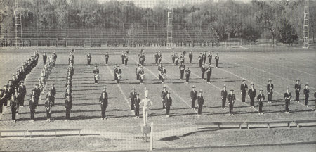 Band making the Big E formation