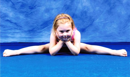 Hannah in her gymnastics outfit