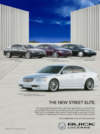 Buick ad with one of my designs featured