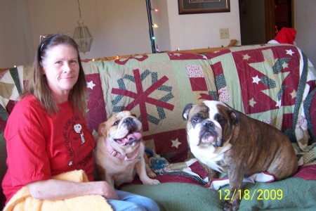 Diane and the newly adopted Bulldog