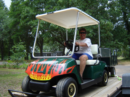 Ann and Sparky the Golf Cart