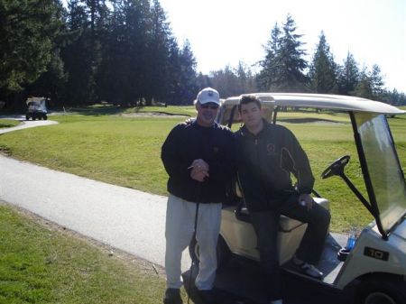 the Lad and I attacking a local golf course