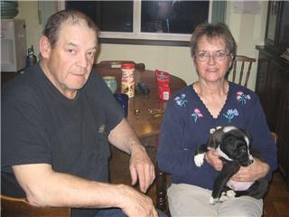 My husband Raymond,me and my pitbull puppy,Bud