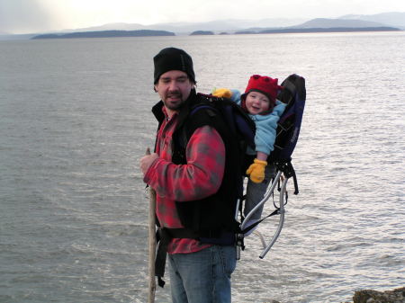 me and my son at Pender Island