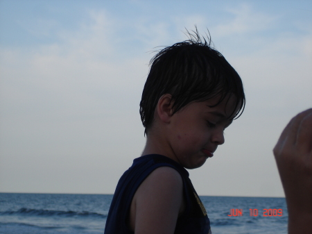 My son at Surfside Beach