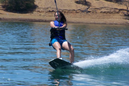 Daughter Brittany wakeboarding