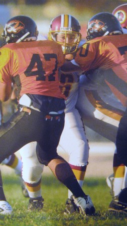 My son Rudy#76 on Defense going for Q.back