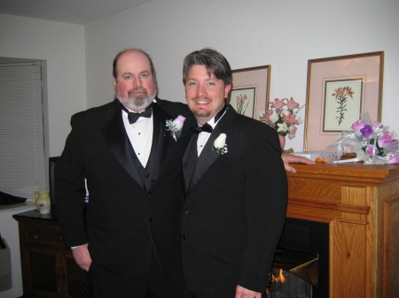 husband and son at wedding
