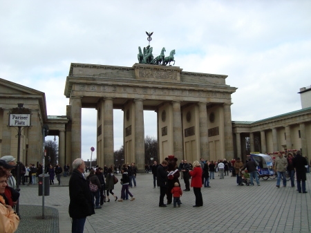 Us in front of the Brandenburg Gate in Berlin