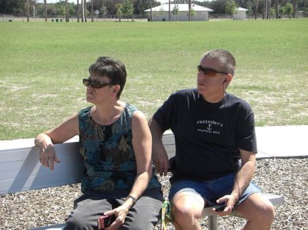 My husband Mark and myself at the park