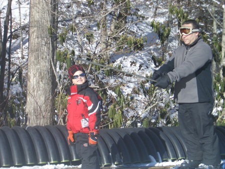 Me and Dima skiing at Sugar Mt.