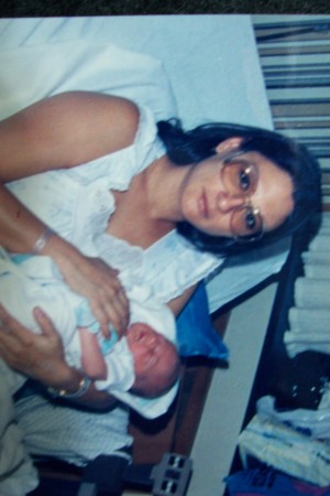 me & seth (1 day old), 1987