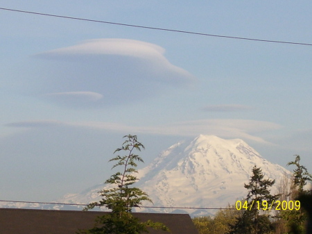 Mt. Rainier and some lenticular clouds