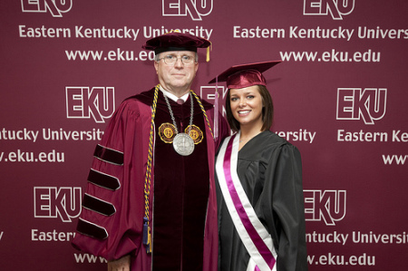 Em & EKU President at graduation