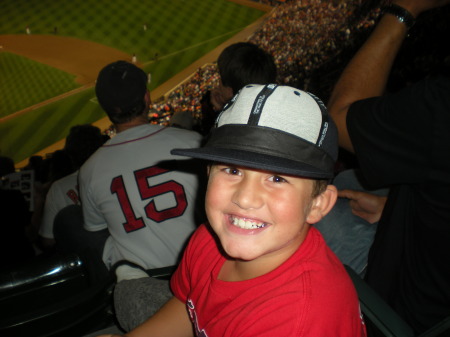 Youngest grandson Nolan at Red Sox Game.