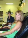 Tracy and Maura getting pedicures.