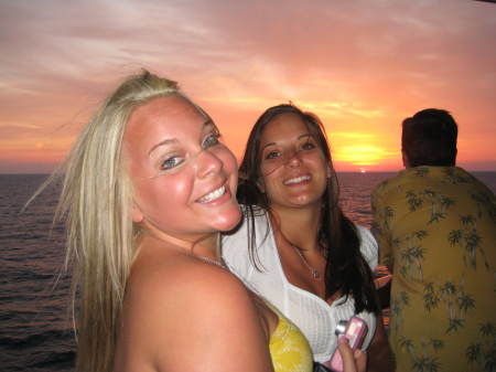Our two daughters on the cruise ship.
