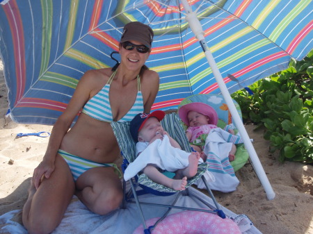 Twins First Day at the Beach