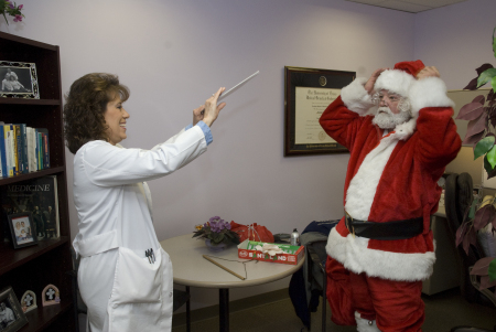 Dr Rosie cools down Santa
