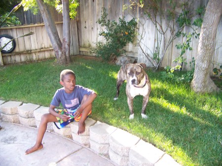my son Brycen and his dog