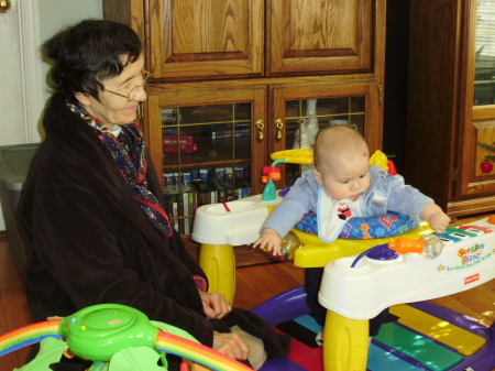 Betty with baby Luke - Christmas 2009