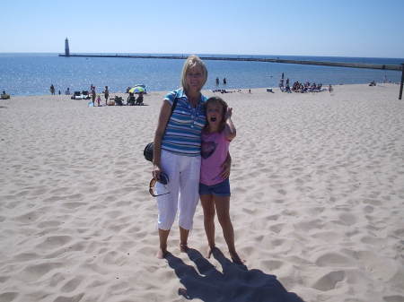 Daughter Ashlee and I on Lake Michigan