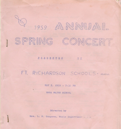1959 spring concert cover page