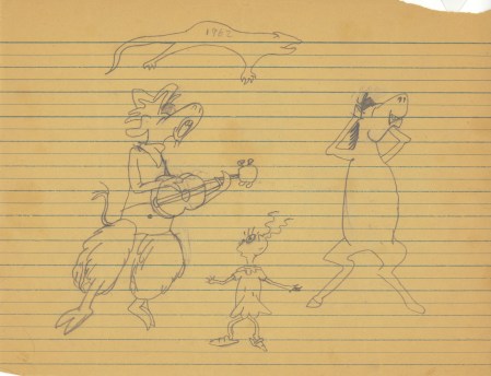 Stuart Paine drawings - singing moose