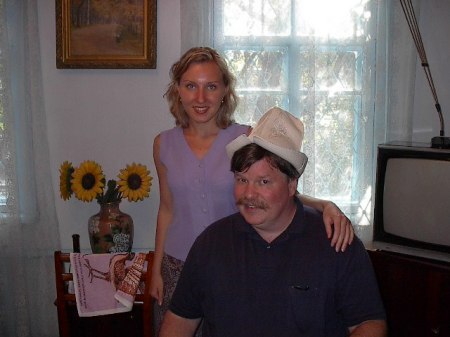 Olga and I in her parents house in Bishkek