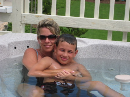 Hot tub with Stevie :)
