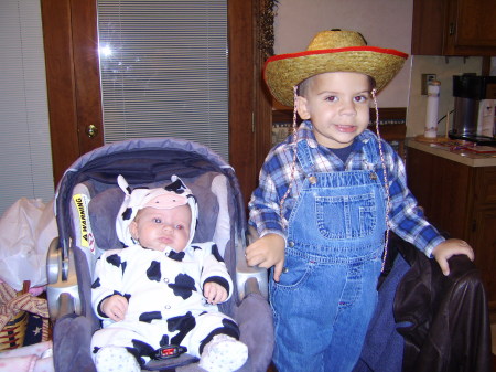 Grandbabies at Halloween