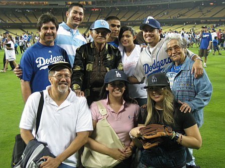 Family at a Dodger game