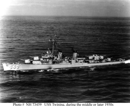 USS TWINING DD 540