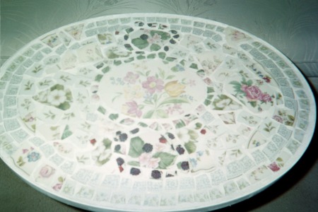 ANTIQUE OVAL MOSAIC TABLE